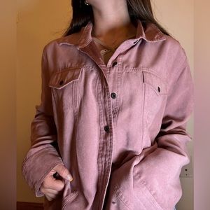 oversized pink button up